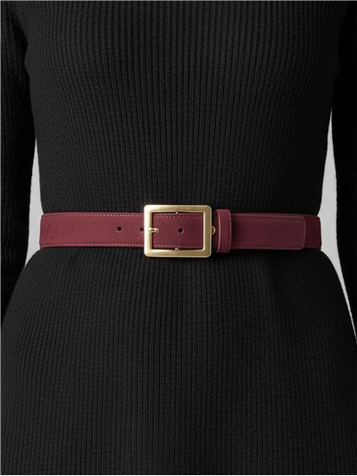 Cinturón piel hebilla cuadrada 2