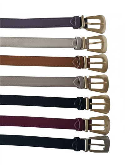 Cinturón piel hebilla triangular