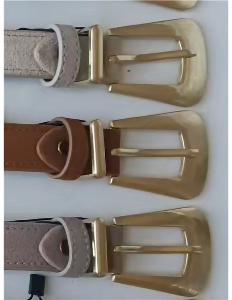 Cinturón piel hebilla triangular