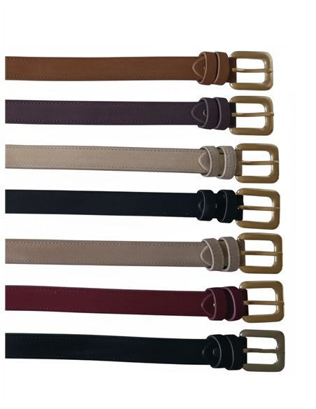 Cinturón piel hebilla clásica