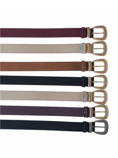 Cinturón piel hebilla oval grande