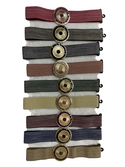 Cinturón elástico brillo hebilla