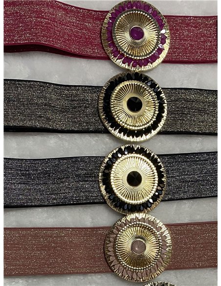 Cinturón elástico brillo hebilla