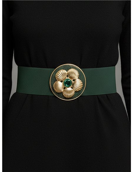 Cinturón elástico hebilla flor