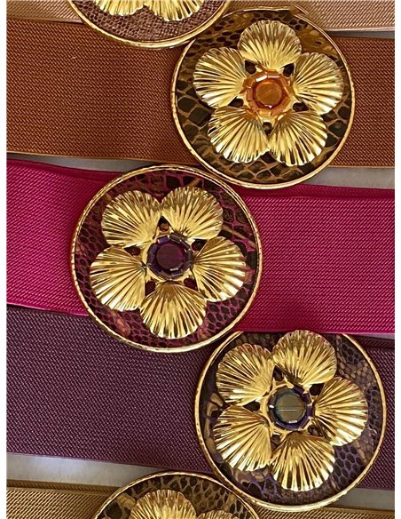 Cinturón elástico hebilla flor