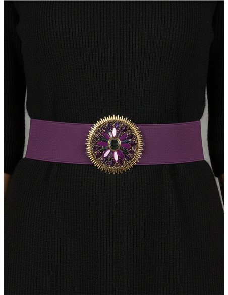 Cinturón elástico hebilla sol con cristales