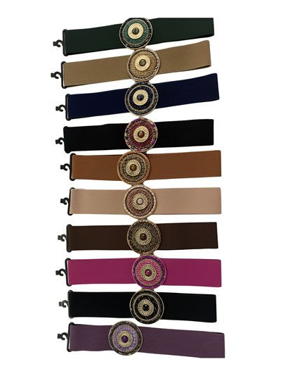 Cinturón elástico hebilla abalorios