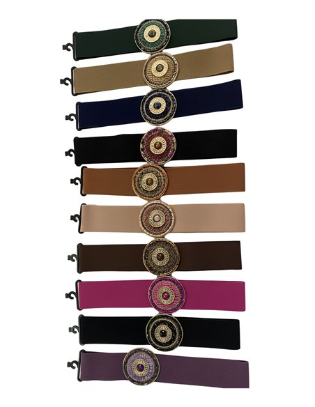 Cinturón elástico hebilla abalorios