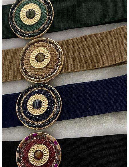 Cinturón elástico hebilla abalorios