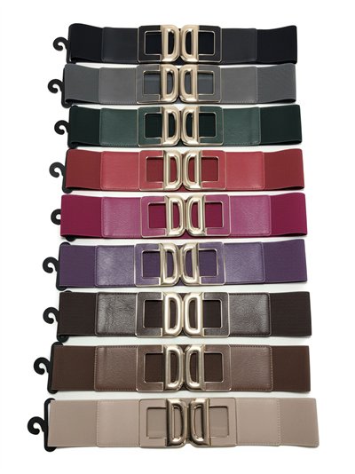 Cinturón elástico hebilla doble metálico