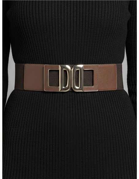 Cinturón elástico hebilla doble metálico