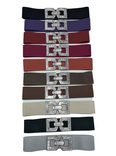 Cinturón elástico hebilla strass