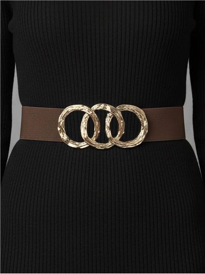 Cinturón elástico hebilla triple anilla martillada 2