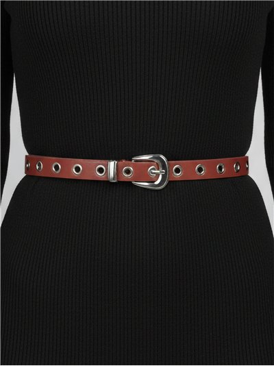 Cinturón fino con ojales metálicos 2