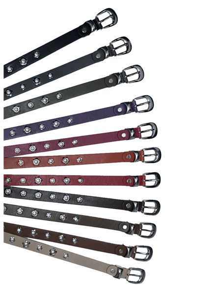 Cinturón fino con ojales flor