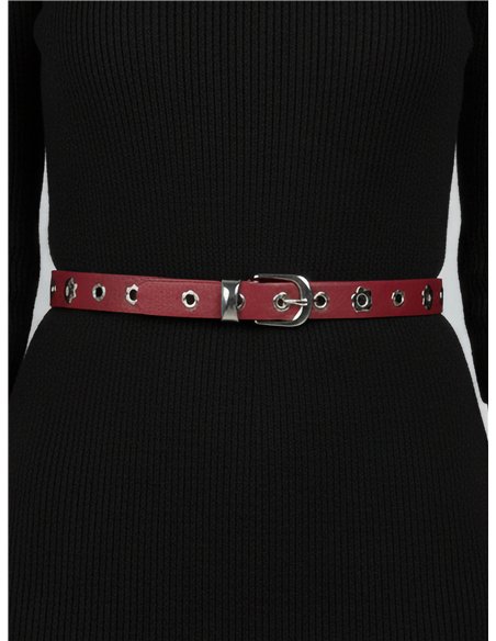 Cinturón fino con ojales flor