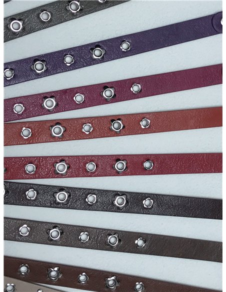 Cinturón fino con ojales flor