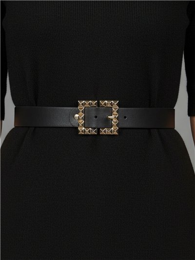 Cinturón hebilla cuadrada con tachuelas 2