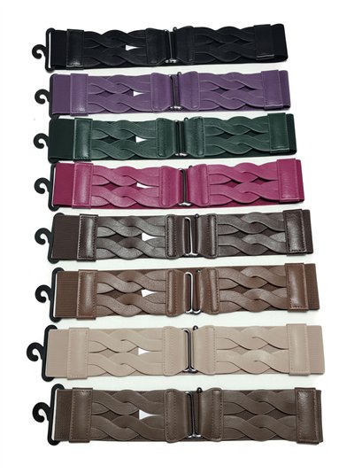 Cinturón elástico trenzado con cierre metálico