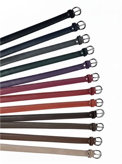 Cinturón básico liso hebilla redonda