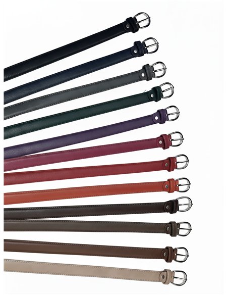 Cinturón básico liso hebilla redonda