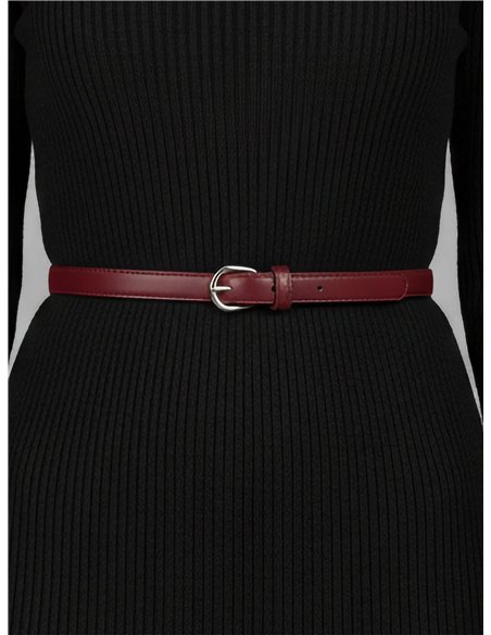 Cinturón básico liso hebilla redonda