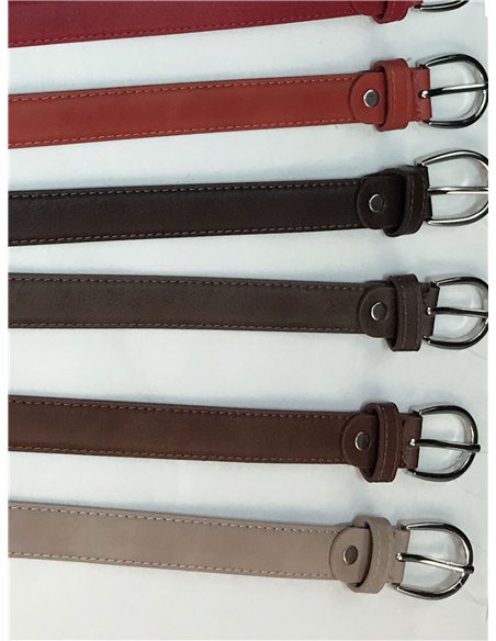 Cinturón básico liso hebilla redonda