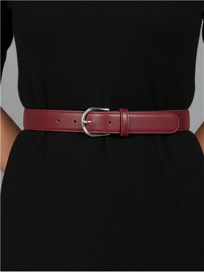 Cinturón básico liso hebilla redonda 2