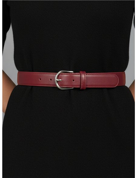 Cinturón básico liso hebilla redonda