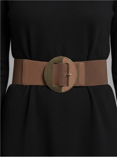 Cinturón elástico hebilla circular grande 2