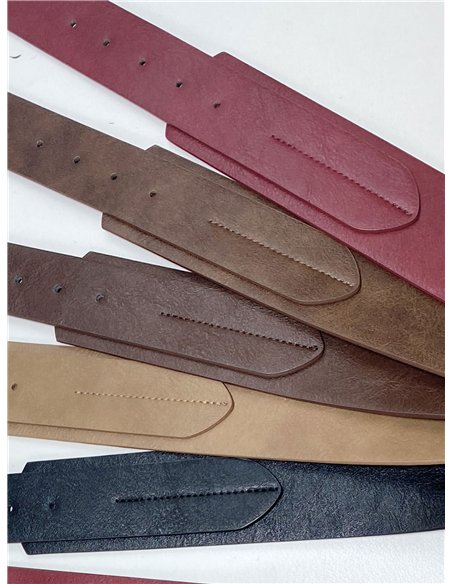 Cinturón ancho hebilla cuadrada vintage