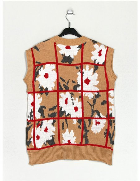 Chaleco punto estampado