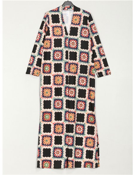 Vestido largo fluido estampado