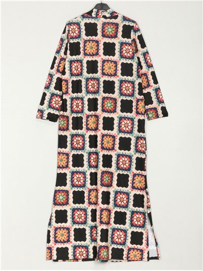 Vestido largo fluido estampado 2