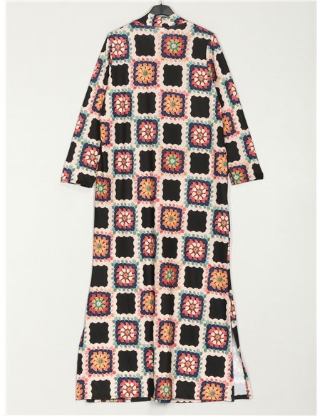 Vestido largo fluido estampado