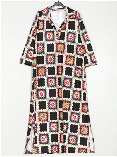 Vestido largo fluido estampado