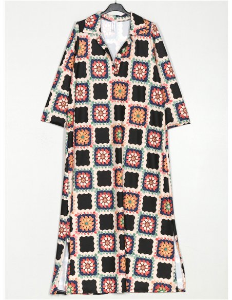 Maxi printed flowing dress