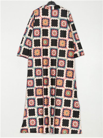 Vestido largo fluido estampado 2