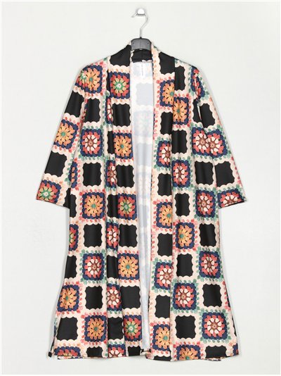 Chaqueta larga estampada