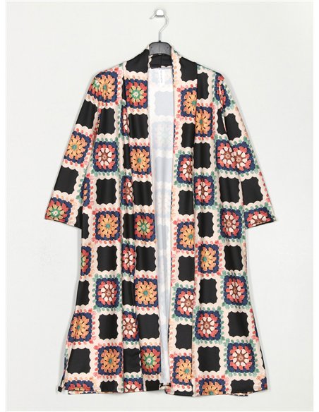 Chaqueta larga estampada