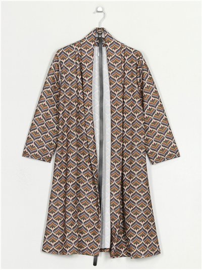 Chaqueta larga estampada