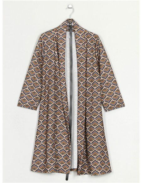 Chaqueta larga estampada