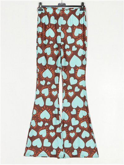 Printed flowing flare trousers 