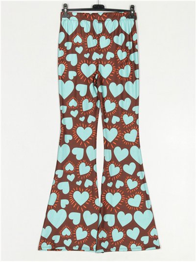 Printed flowing flare trousers  2