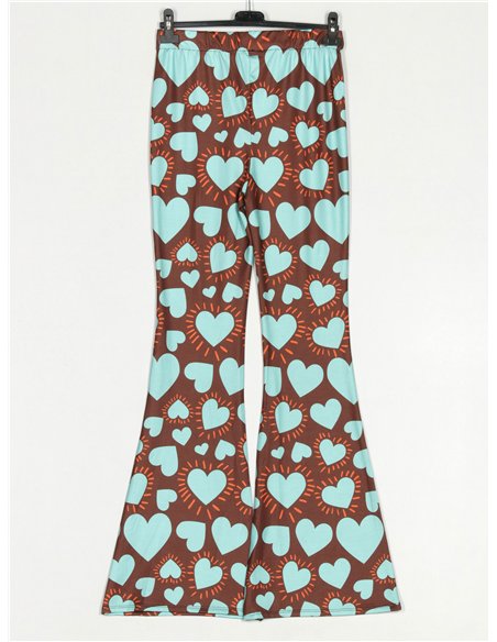 Printed flowing flare trousers 