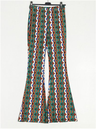 Pantalón flare fluido estampado