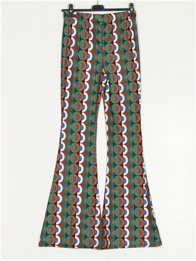 Pantalón flare fluido estampado 2