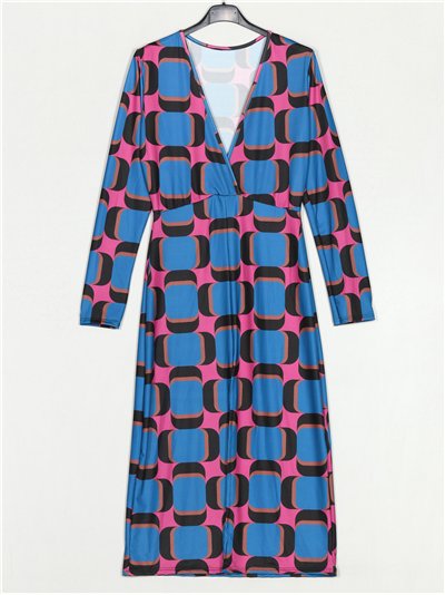 Vestido estampado abertura