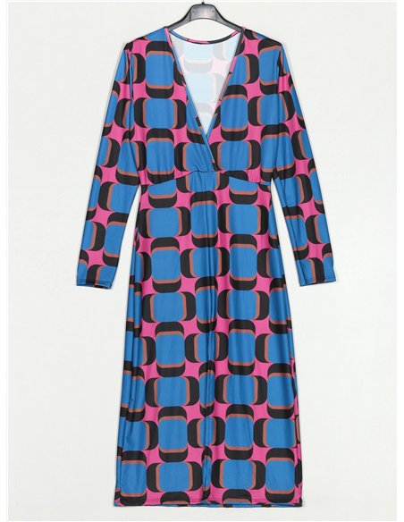 Vestido estampado abertura