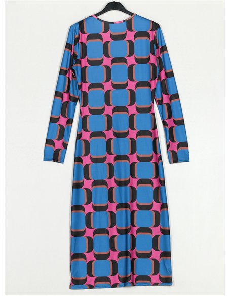 Vestido estampado abertura